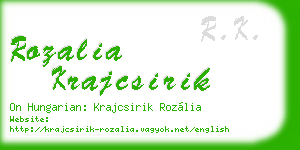 rozalia krajcsirik business card